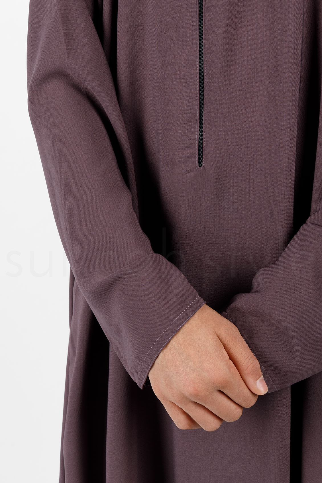 Sunnah Style Plain Closed Abaya Slim Dried Lavender